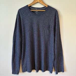 Gap Long Sleeve Heather Blue Crew Neck Shirt